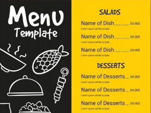 Research on the internet for menu card ideas
