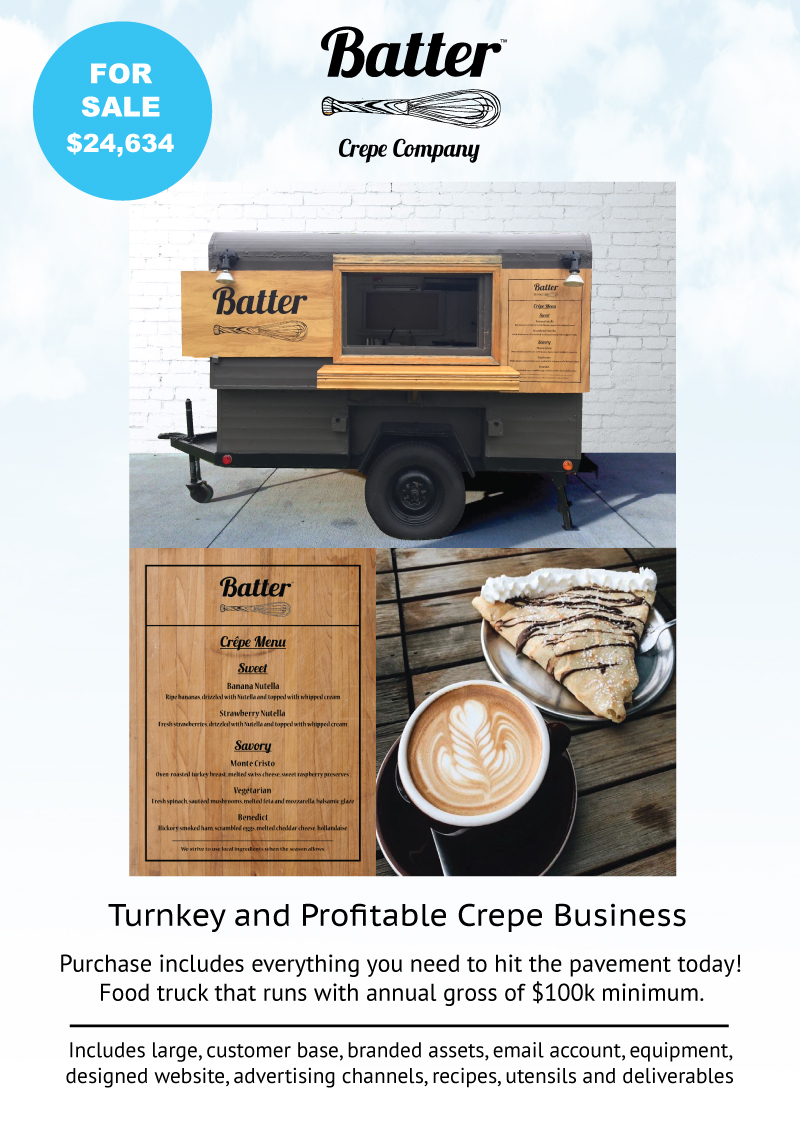 Batter Crepe Company Trailer For Sale Near Denver Colorado