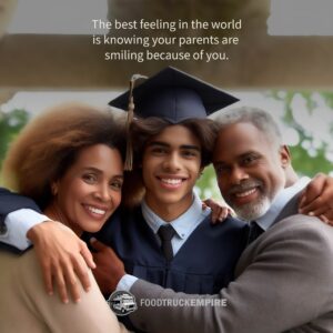 The best feeling on the world is knowing your parents are smiling because of you.