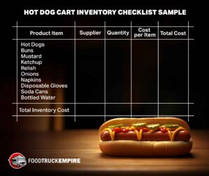 HOT DOG CART INVENTORY CHECKLIST SAMPLE