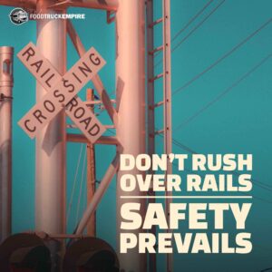 Don't rush over rails, safety prevails.