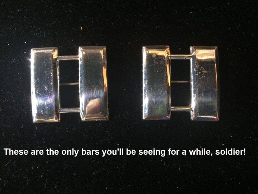 These are the only bars you'll be seeing for a while, soldier