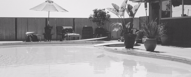 A relaxing at home pool. backyard pool