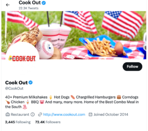 Cook Out Social Media