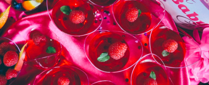 Raspberry and Jello. jello fruit