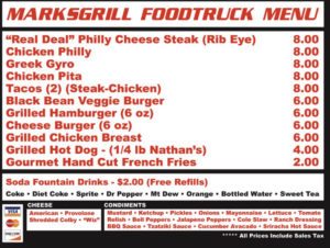 Marks Grill Menu 