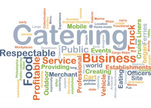 Word cloud around the topic of catering.