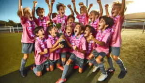 pink youth soccer team