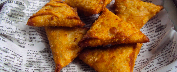 Samosa is the perfect mobile food. samosa to go