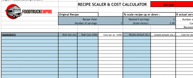 In our video walk-through we guide you through filling out this tool. sample menu cost calculations