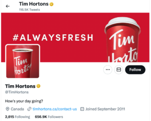 Tim Hortons social media