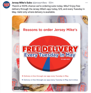 Tuesday free delivery