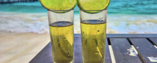 Two shots of tequila. two shots of tequila