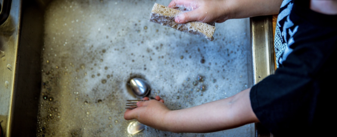 Washing dishes. washing dishes