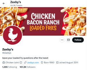 Zaxby's social media